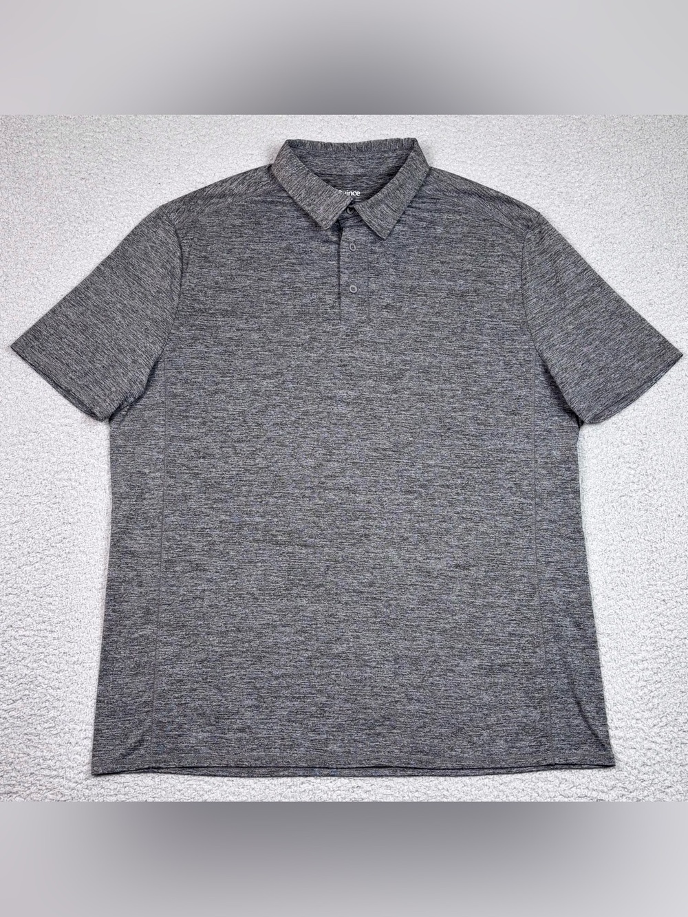Quince Flowknit Breeze Polo Shirt Men's Size L Gray Short Sleeve Stretch Golf